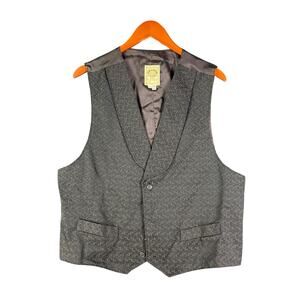 Wah Maker Frontier Western Paisley Gamblers Saloon‎ Vest Brown Mens XL USA Made